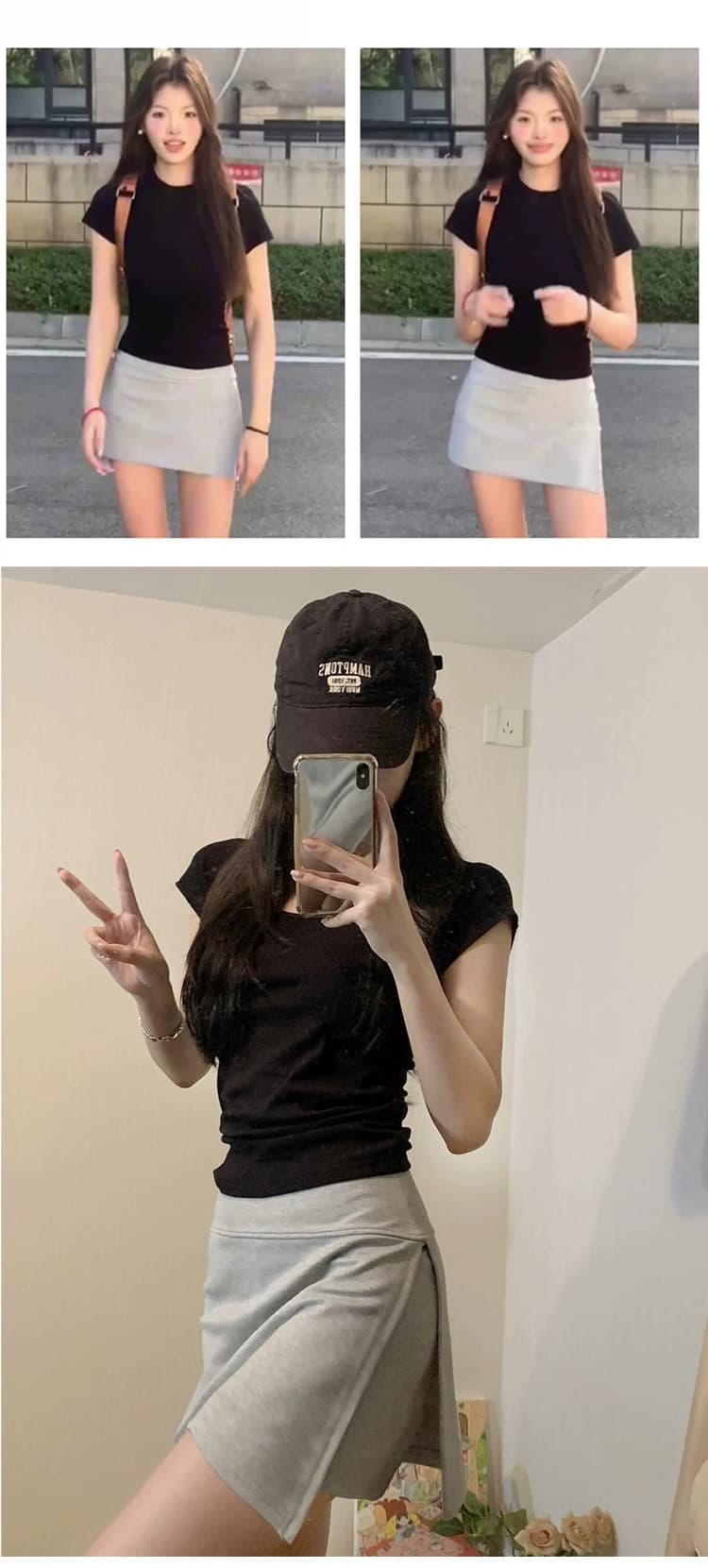 임산부 빈 가스 층 핫걸 운동 미니 스커트 여성 여름 2026 디자인 센스 더블 측면 트임 노출 방지 치마바지 타이트 스커트 상세 이미지 7