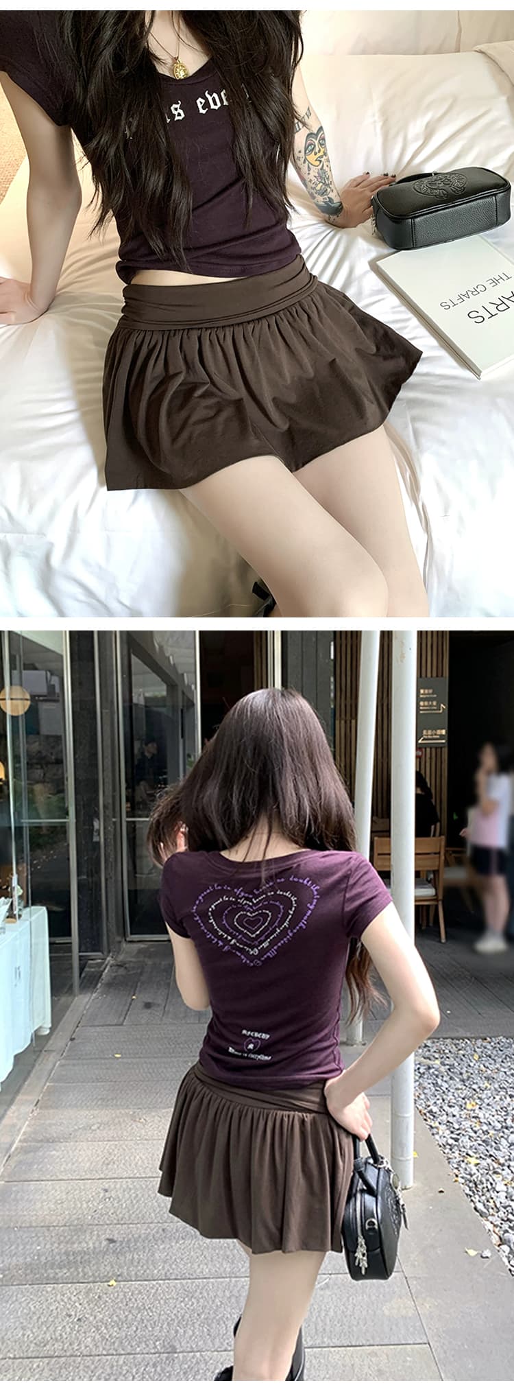 임산부 순면 복부 지지 치마 얇은 한 마디 노출 방지 미니 스커트 여름 테니스 미니 스커트 여성 의류 반신 스커트 출산 후 웨어러블 상세 이미지 8