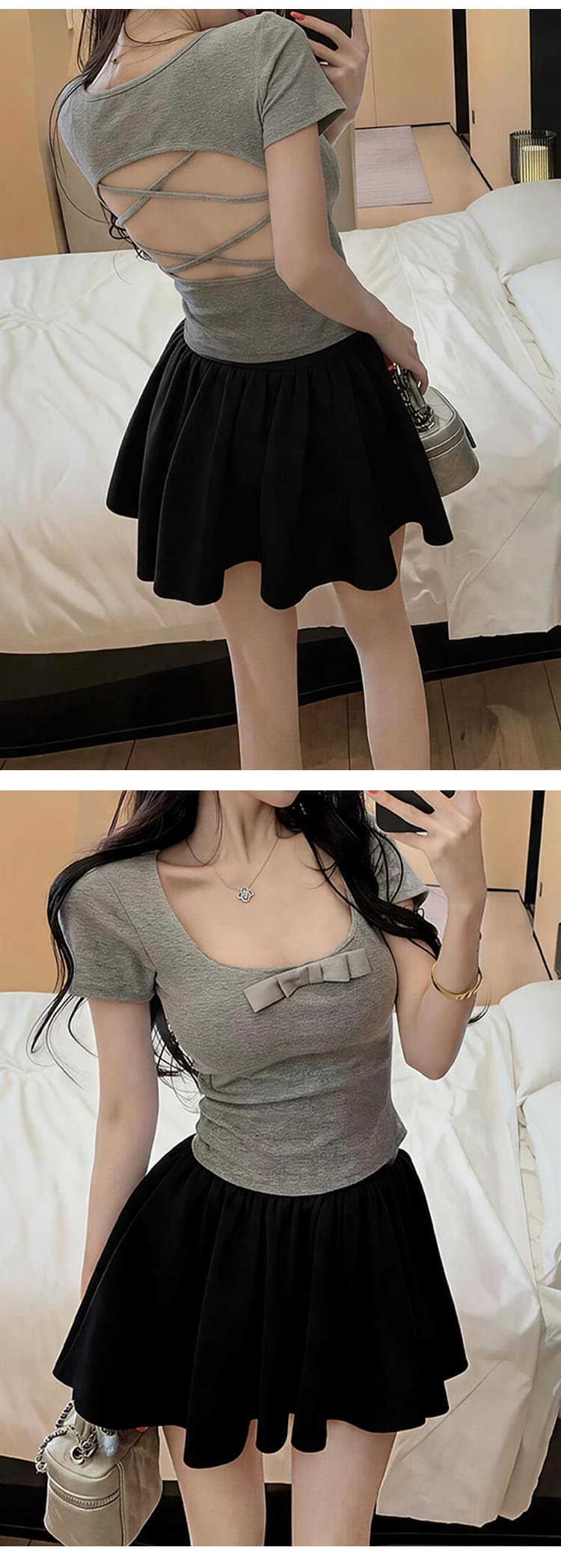 임산부 빈 가스 층 반신 스커트 여성 여름 작은 키 운동 바람 미니 스커트 로우 웨이스트 슬림해 보이는 한 마디 노출 방지 치마바지 상세 이미지 14