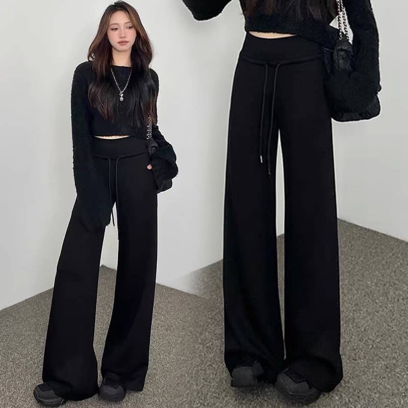임산부 바지 슬림해 보이는 부츠컷 바지 새로운 봄 가을 외출용 검정색 나팔 긴 바지 여성 봄 여름 드레스 출산 후 웨어러블 이미지 2