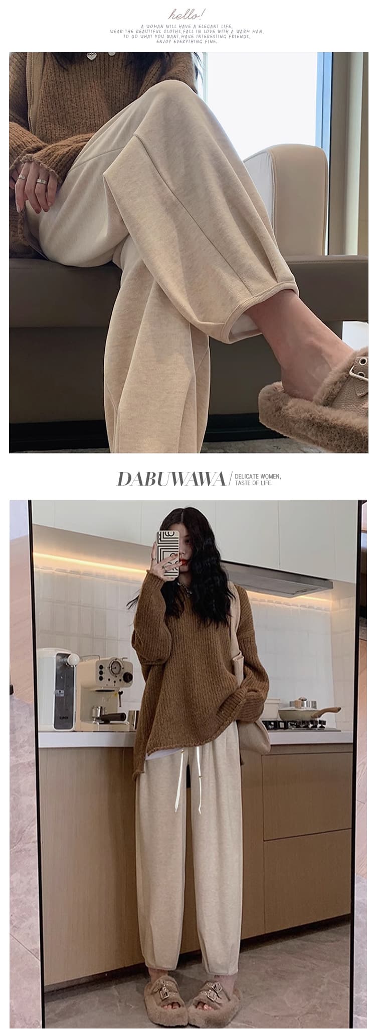 임산부 봄 가을 새로운 찹쌀 바지 와이드 레그 팬츠 하렘 바지 펌프 로프 외출용 무 바지 여름 바지 출산 후 웨어러블 상세 이미지 8
