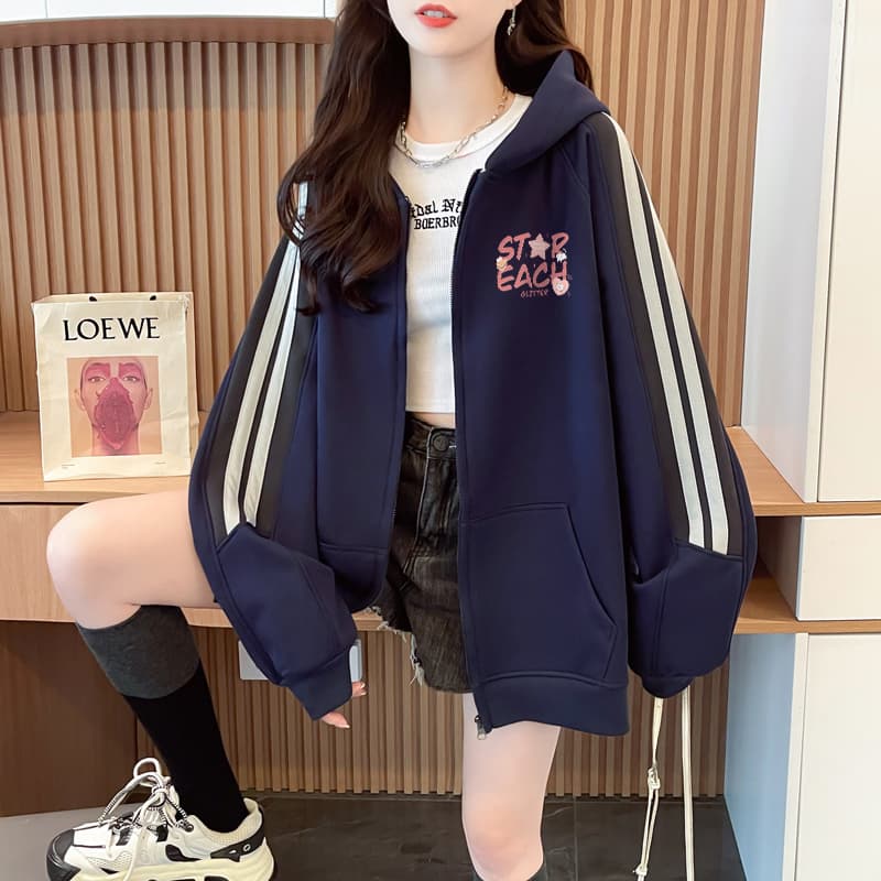 순수한 Mianhua 면 복잡한 금사 벨벳 420g 2025 겨울 털이 있고 두꺼운 후드 야구 외투 상세 이미지 4