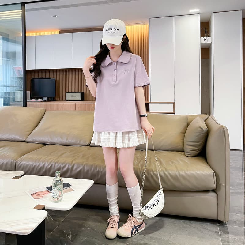 실사 튀김 거리 흔들어서 톤 품질 원본 부형제 순면 반팔 원본 티셔츠 여성 트렌디 새로운 맨위 빅 사이즈 여성 의류 상세 이미지 2