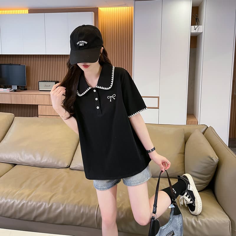 실사 튀김 거리 흔들어서 톤 품질 원본 부형제 순면 반팔 원본 티셔츠 여성 트렌디 새로운 맨위 빅 사이즈 여성 의류 상세 이미지 11