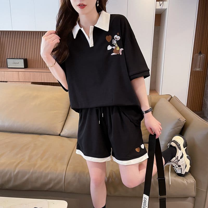 모방 면 200그램 특별 빅 사이즈 300 근 새로운 폭발 스트랩 맨위 루즈핏 반팔 티셔츠 여성 상세 이미지 20
