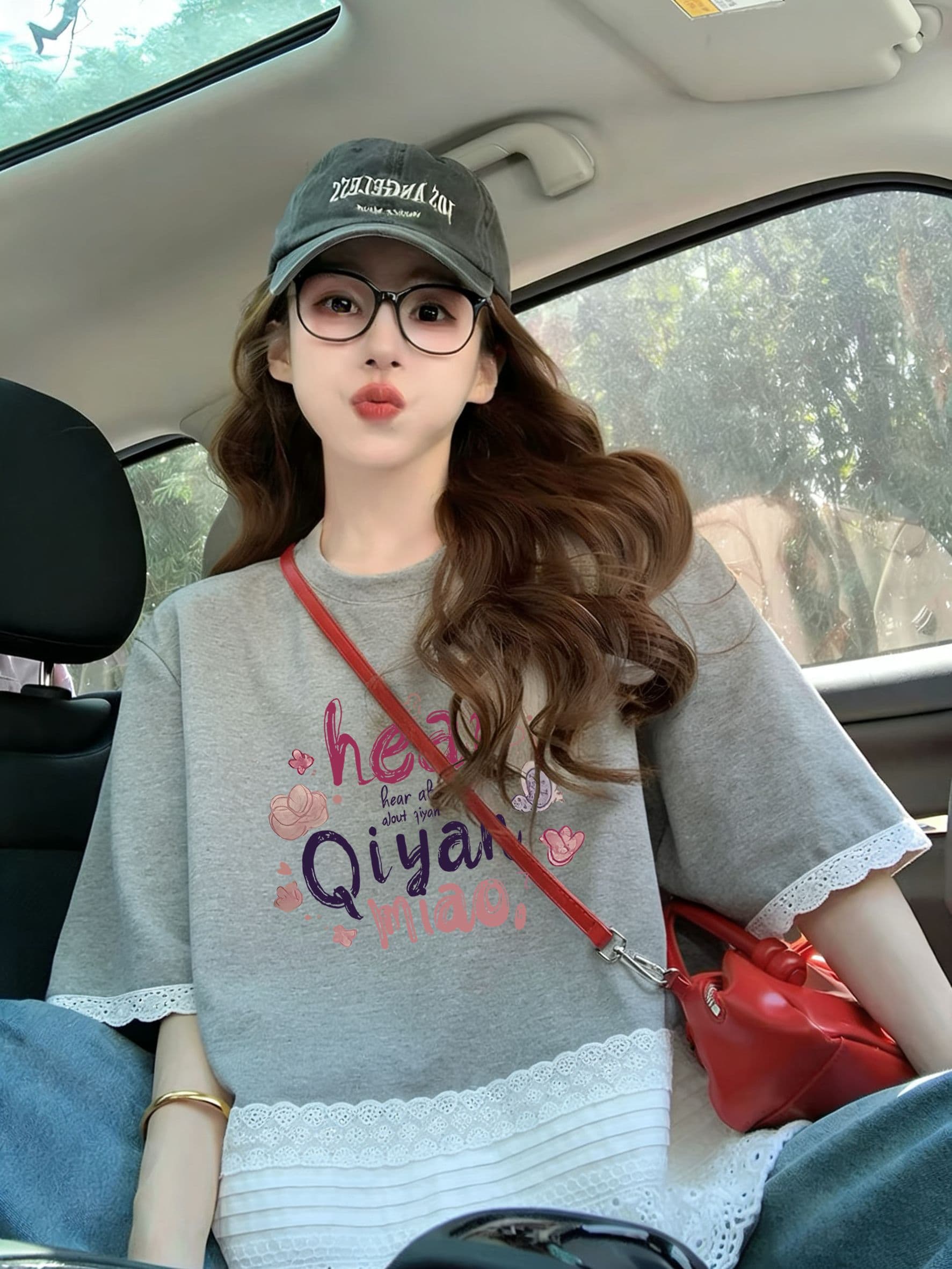 원본 것 무거운 작업 레이스 패치워크 특별 빅 사이즈 300 근 반팔 티셔츠 프린트 상세 이미지 3