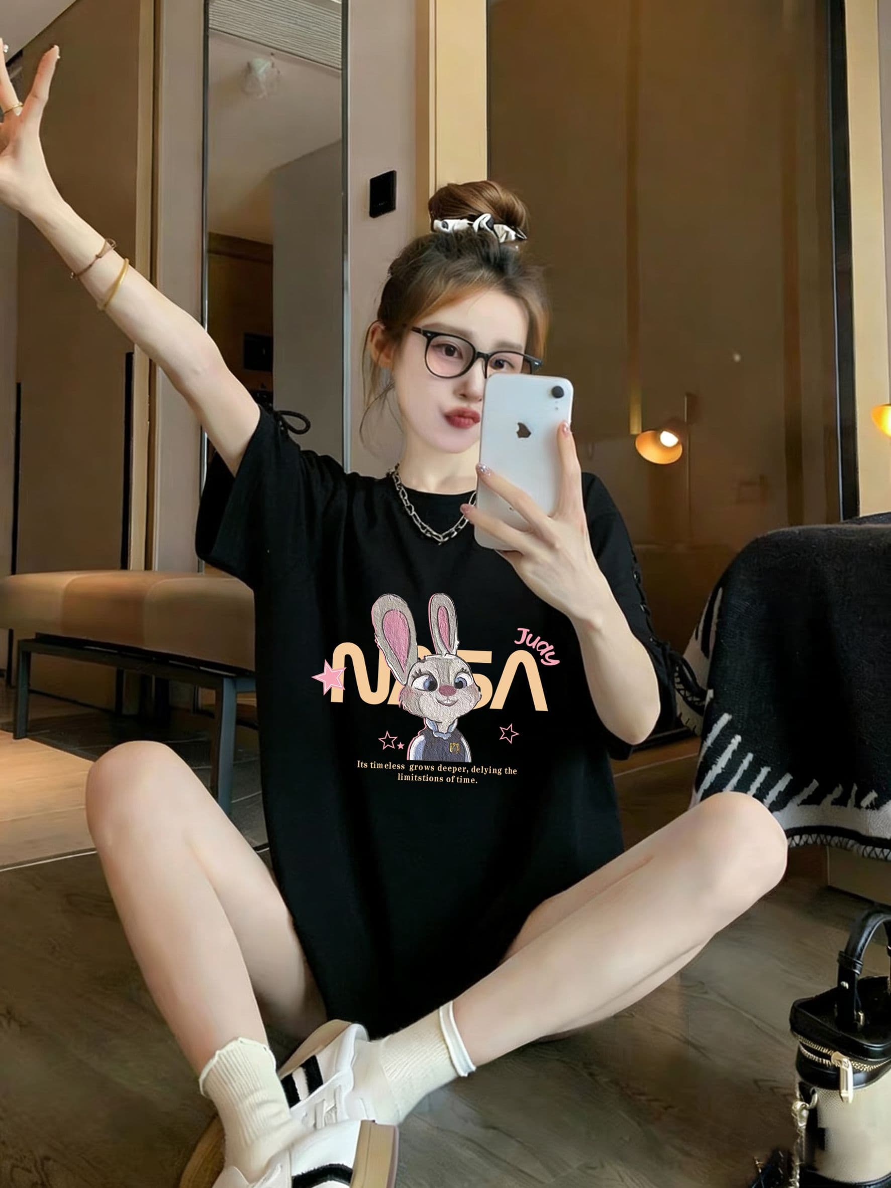 실사 모방 면 200그램 특별 빅 사이즈 300 근 새로운 폭발 스트랩 맨위 루즈핏 반팔 티셔츠 여성 이미지 2