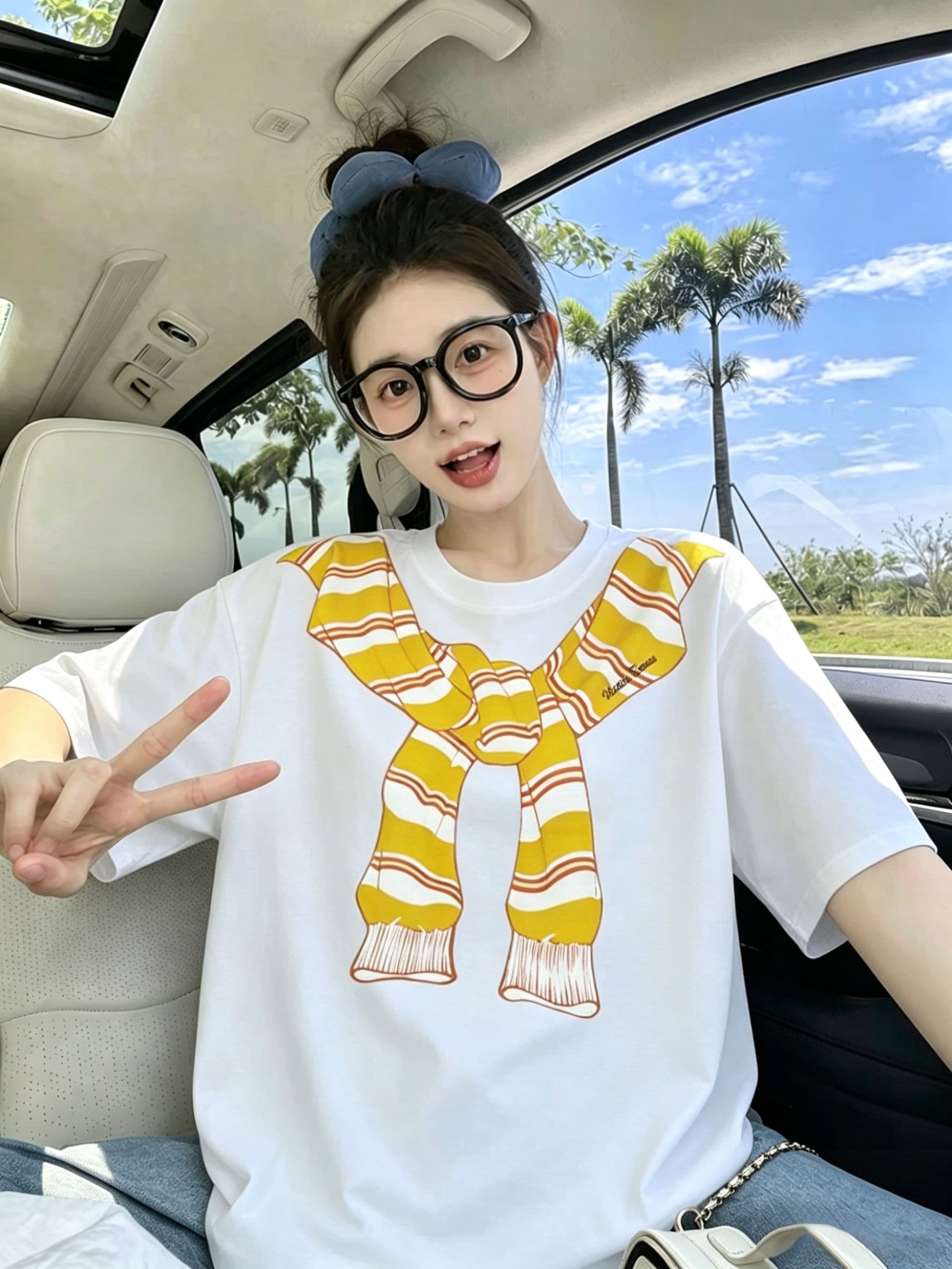 200그램 순면 300 근 루즈핏 프린트 티셔츠 여름 새로운 알파벳 가을 어깨 반팔 여성 상세 이미지 9