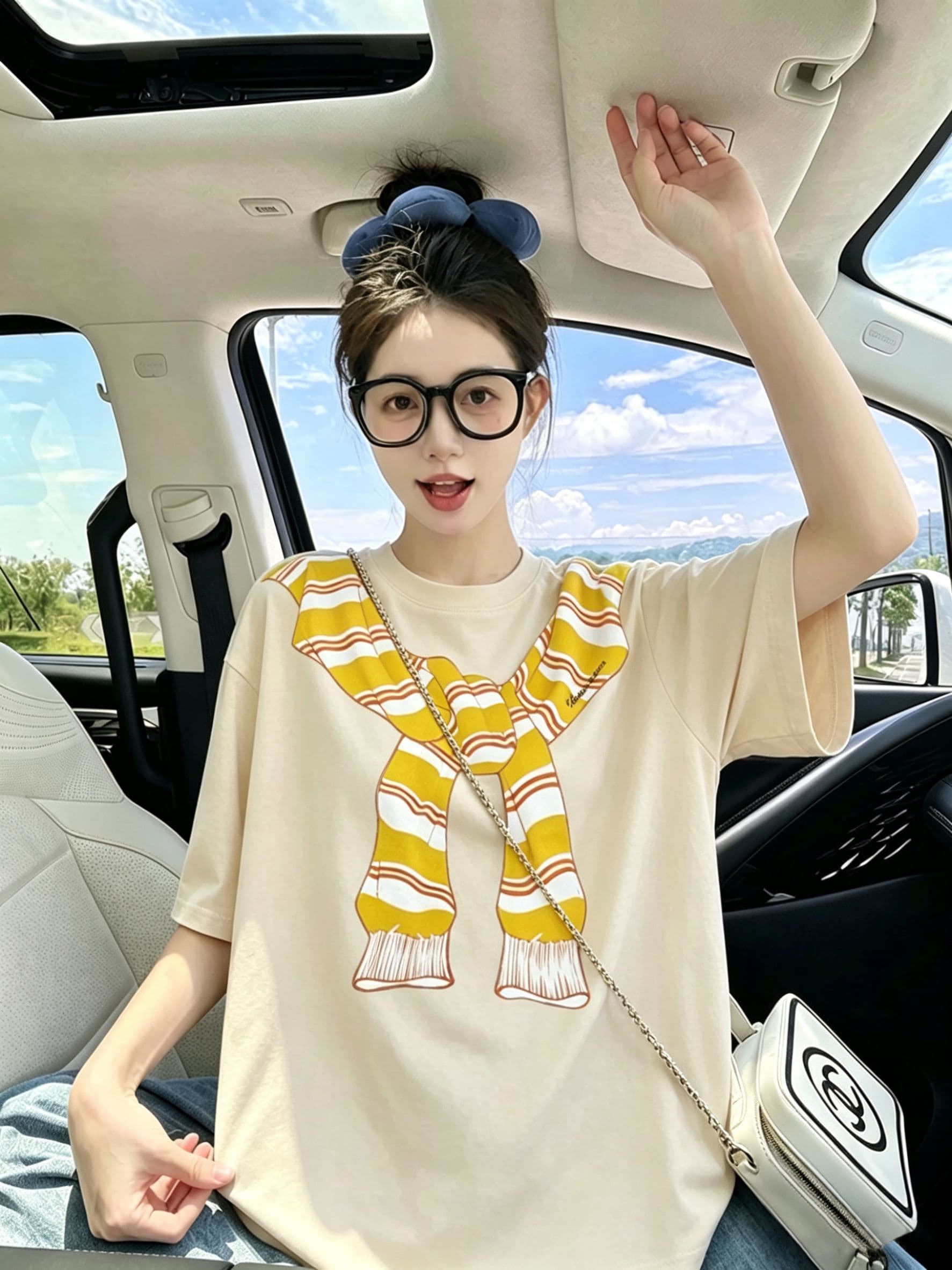200그램 순면 300 근 루즈핏 프린트 티셔츠 여름 새로운 알파벳 가을 어깨 반팔 여성 상세 이미지 10