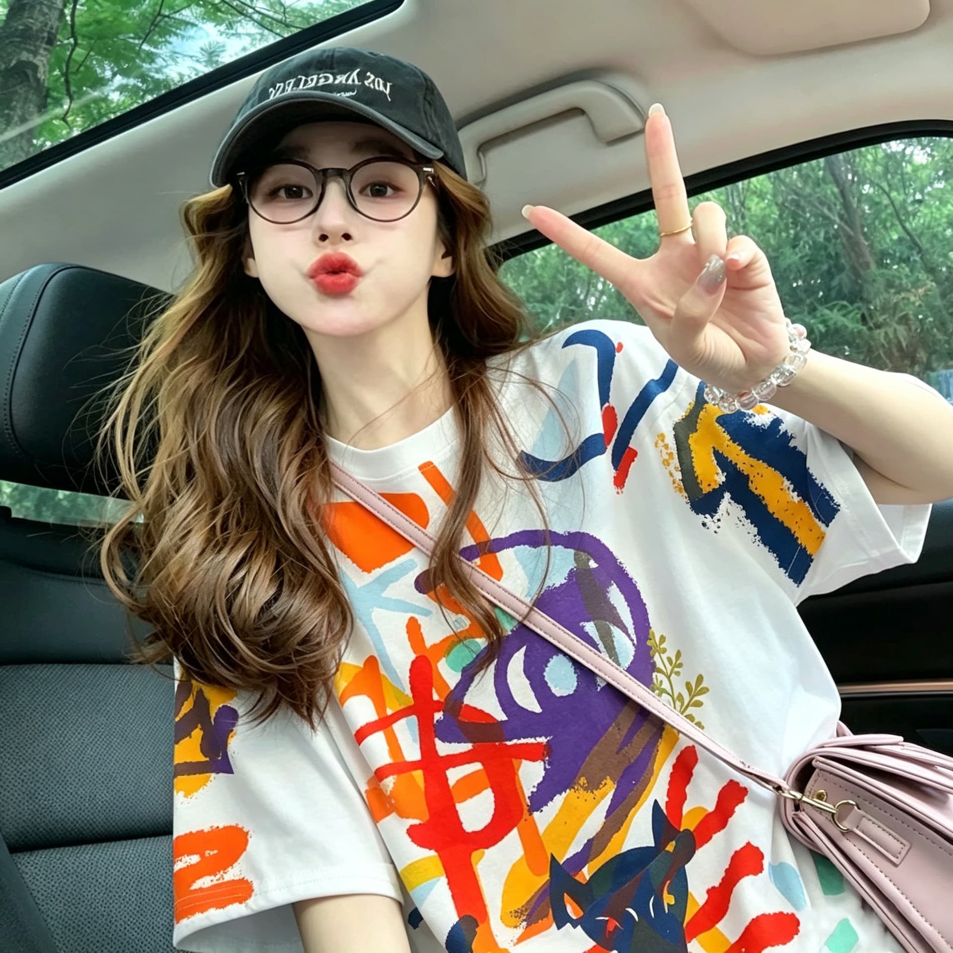 220 그램 조수 브랜드 면 흔들어서 톤 품질 이후 패키지 칼라 폭발 낙서 여름 빅 사이즈 반팔 티셔츠 이미지 3