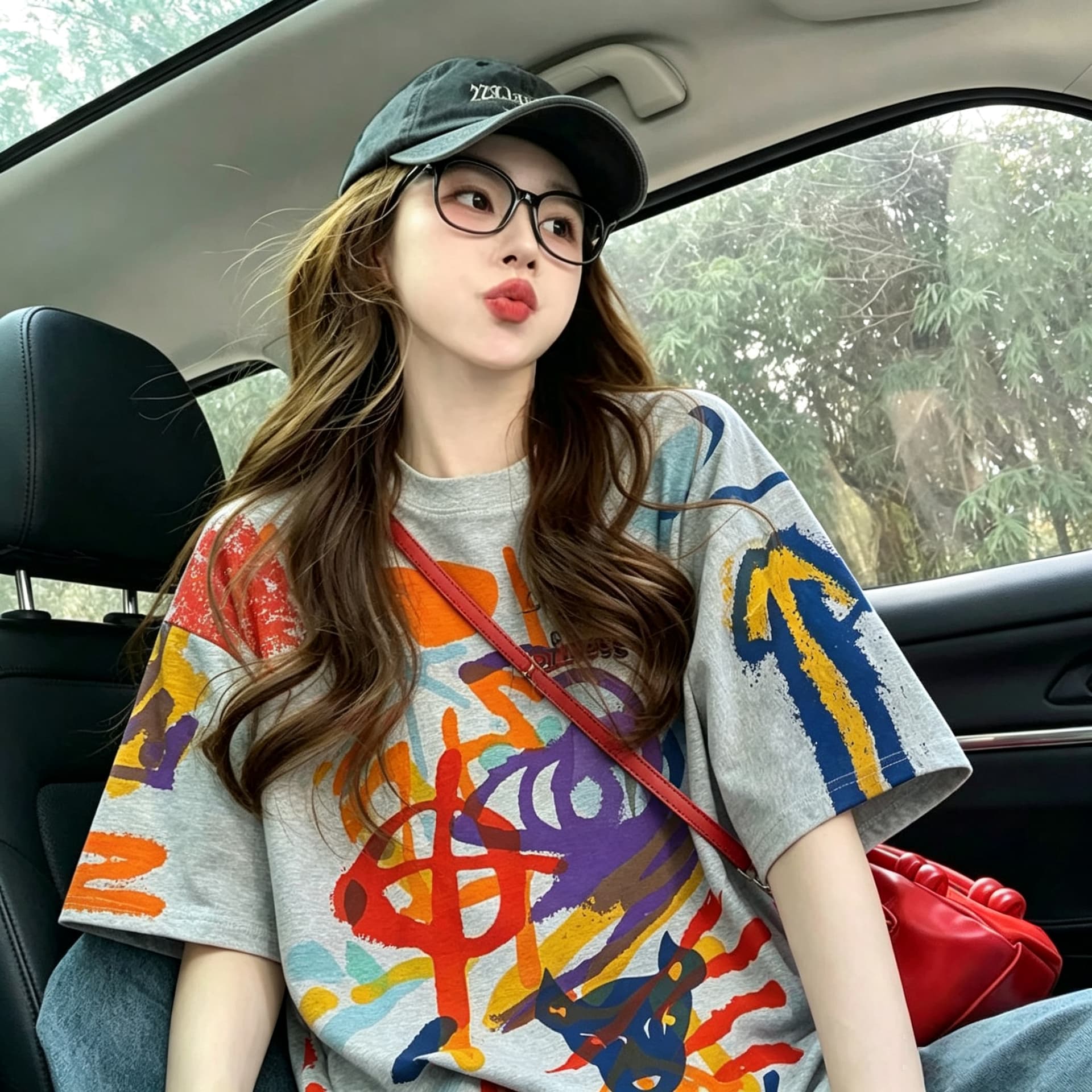 220 그램 조수 브랜드 면 흔들어서 톤 품질 이후 패키지 칼라 폭발 낙서 여름 빅 사이즈 반팔 티셔츠 이미지 2