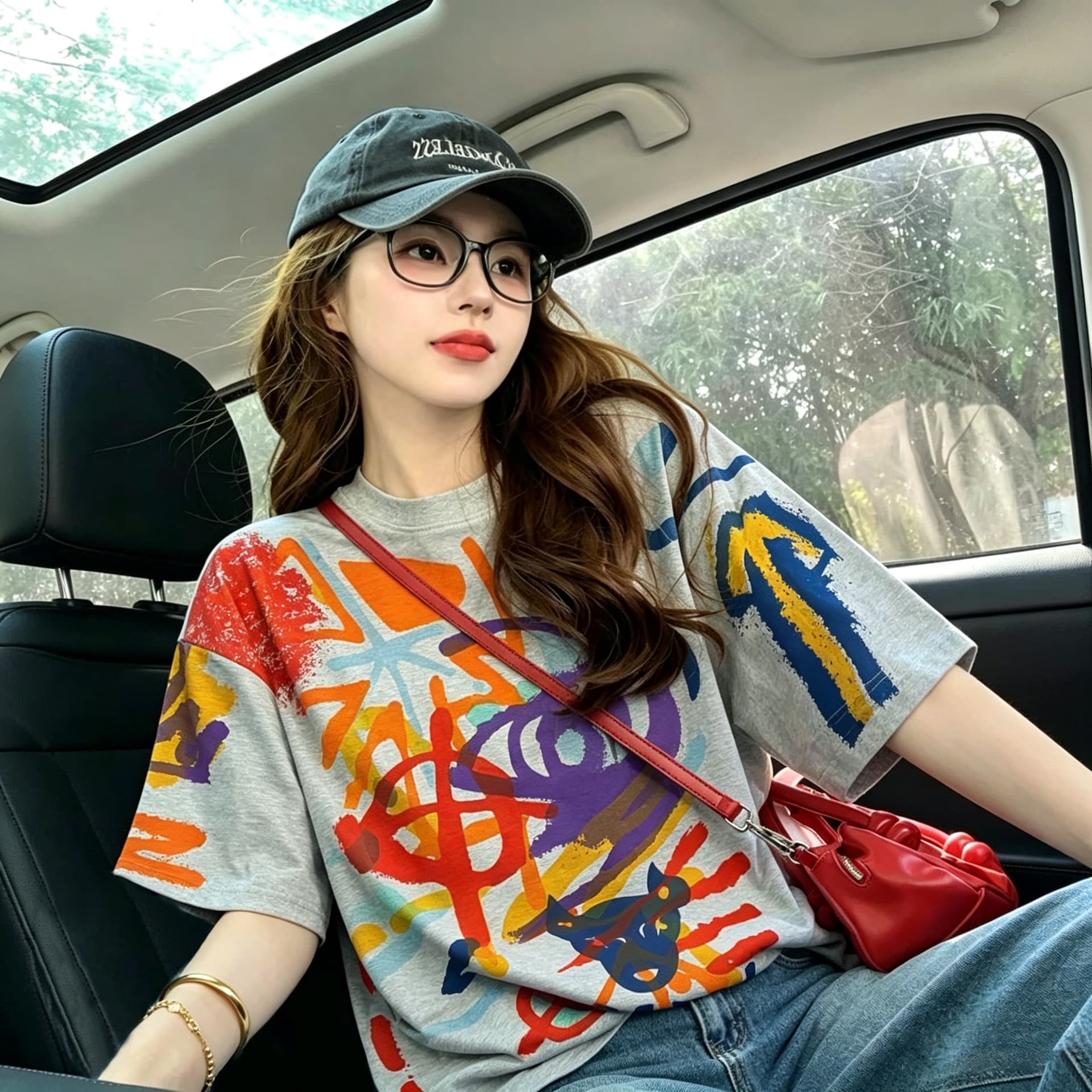 220 그램 조수 브랜드 면 흔들어서 톤 품질 이후 패키지 칼라 폭발 낙서 여름 빅 사이즈 반팔 티셔츠 상세 이미지 9