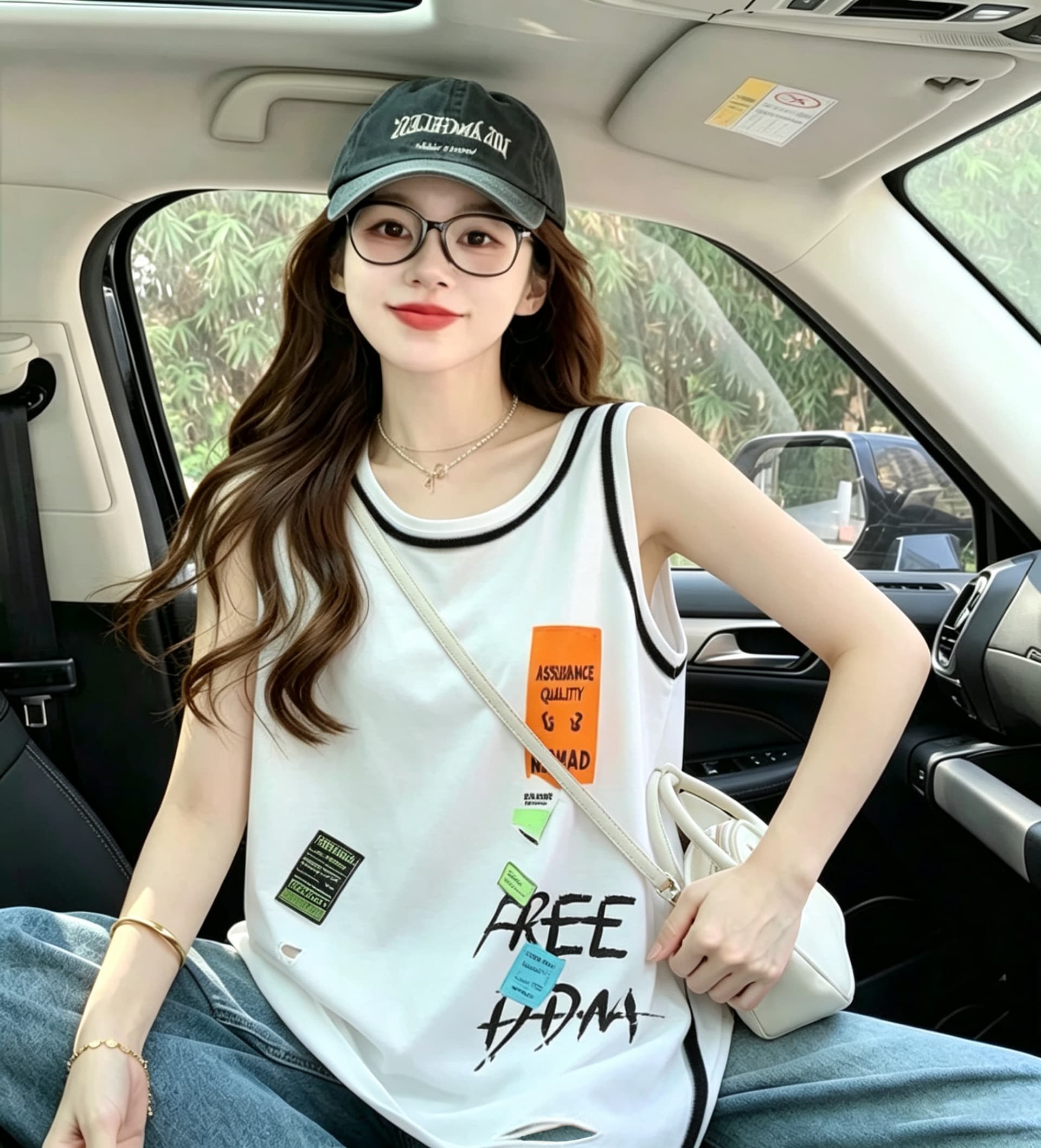 실사 6535 면 빅 사이즈 여성 의류 찢어진 부분 민소매 조끼 티셔츠 여성 2026 새로운 여름 맨위 이미지 2