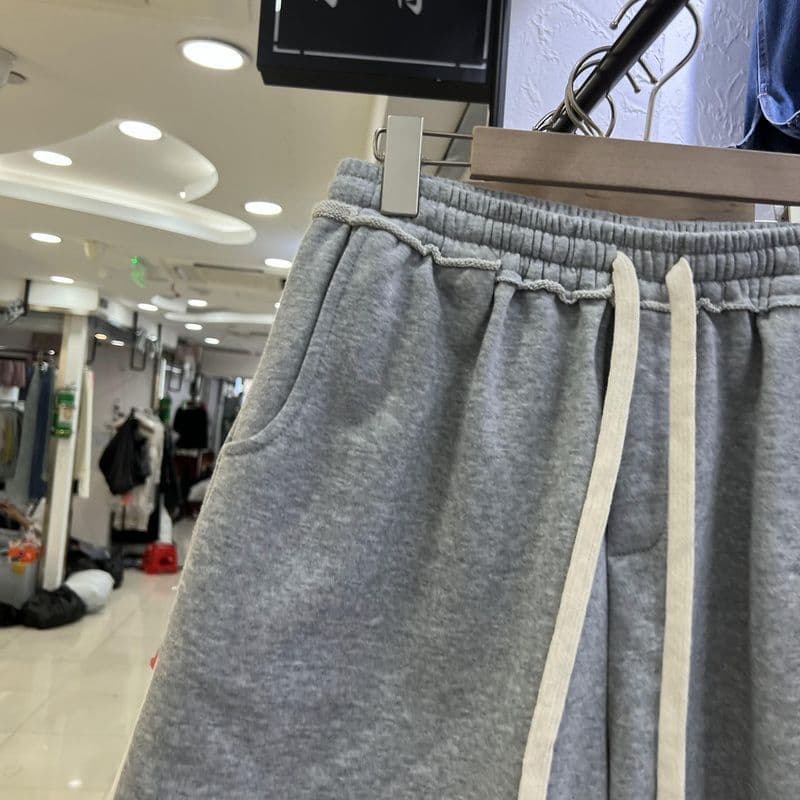 원본 순면 원단 빅 사이즈 캐주얼 허리밴드 펌프 로프 루즈핏 넓은 다리 학생 반바지 여성 여름 새로운 상세 이미지 9