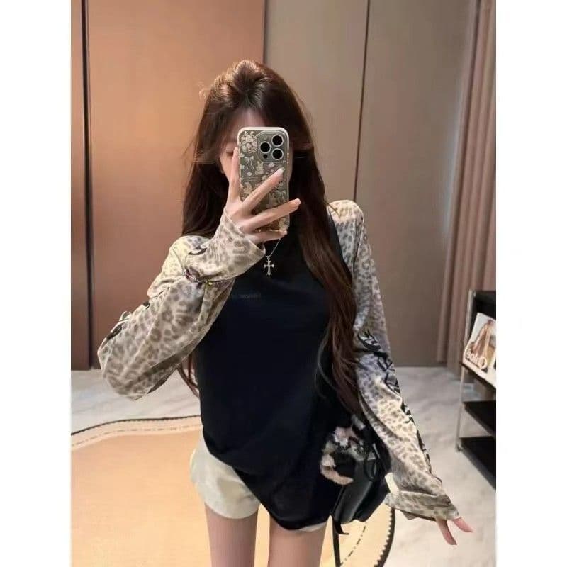 광저우 라이 경기 서울 눈꽃 얼음 차가운 면 165 그램 헝겊 차가운 미끄러짐 긴팔 자외선 차단 블라우스 이미지 3