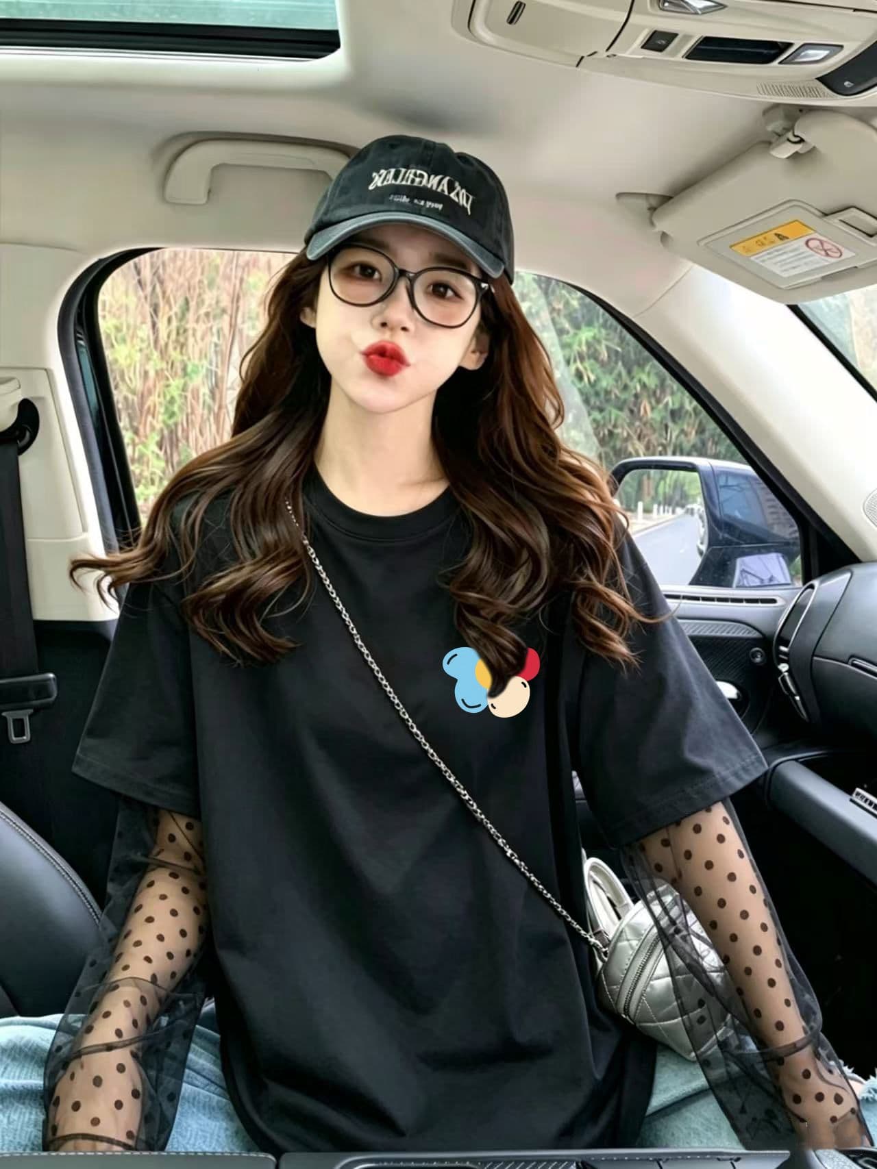 40 더블 실 순면 210 그램 특별 빅 사이즈 300 근 망사 패치워크 페이크 레이어드 반팔 티셔츠 상세 이미지 2