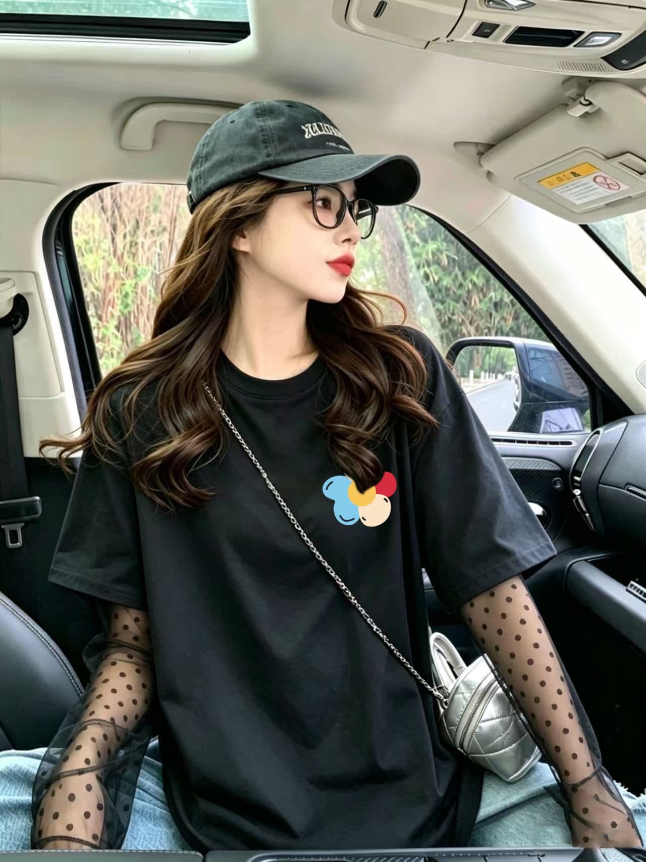 40 더블 실 순면 210 그램 특별 빅 사이즈 300 근 망사 패치워크 페이크 레이어드 반팔 티셔츠 상세 이미지 4