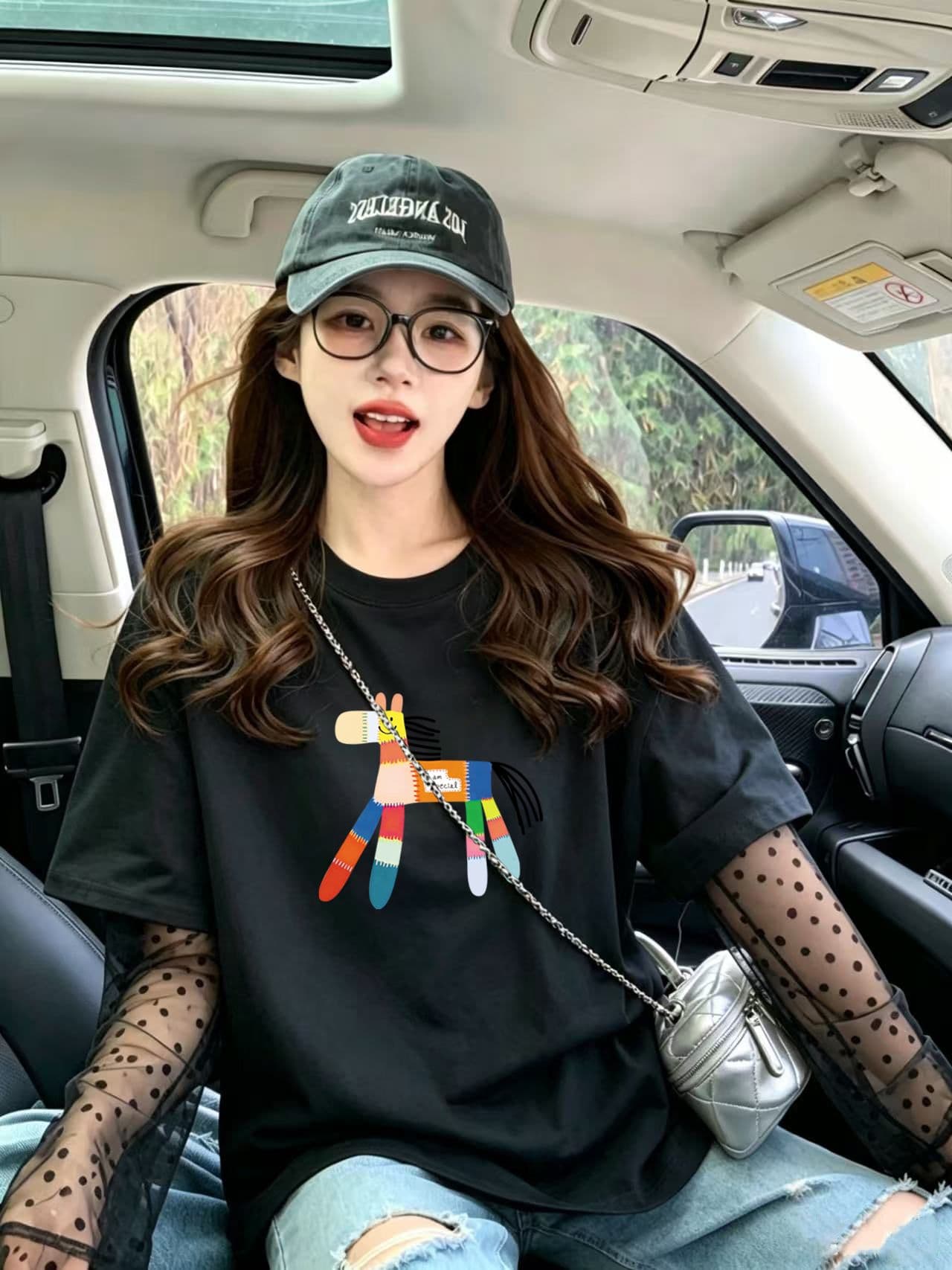 40 더블 실 순면 210 그램 특별 빅 사이즈 300 근 망사 패치워크 페이크 레이어드 반팔 티셔츠