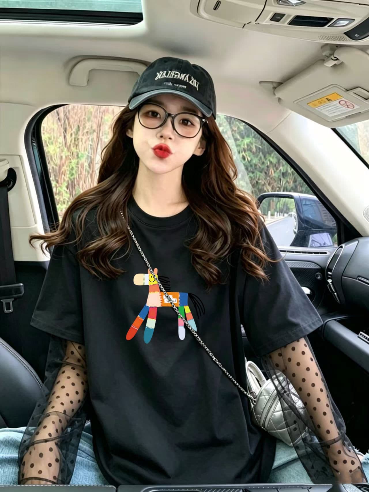 40 더블 실 순면 210 그램 특별 빅 사이즈 300 근 망사 패치워크 페이크 레이어드 반팔 티셔츠 상세 이미지 2