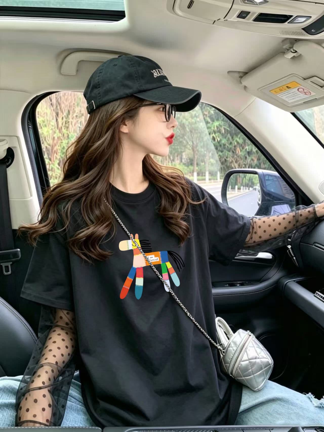 40 더블 실 순면 210 그램 특별 빅 사이즈 300 근 망사 패치워크 페이크 레이어드 반팔 티셔츠 상세 이미지 3