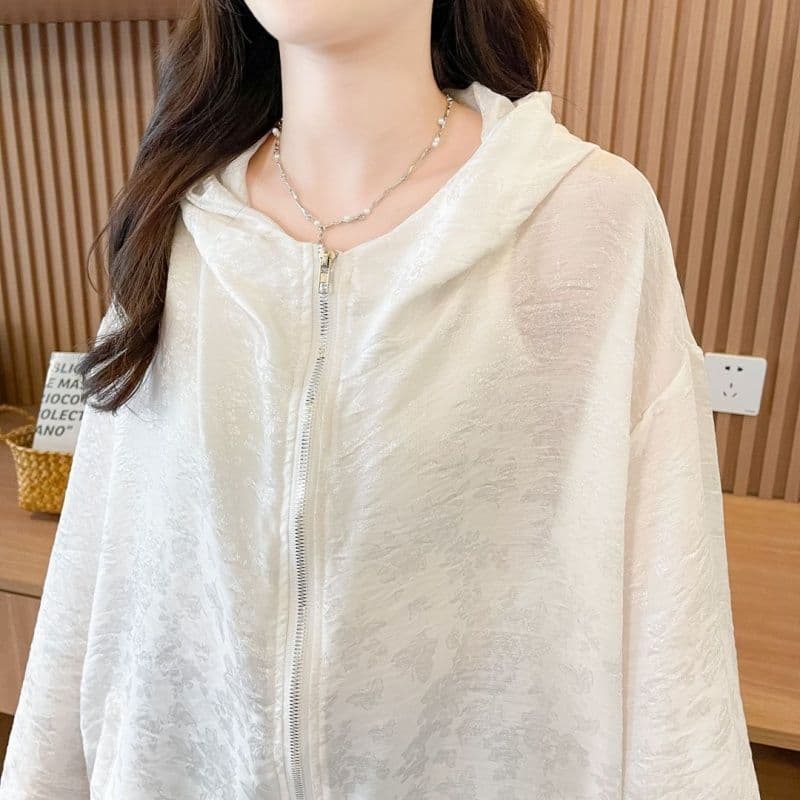 실사 흔들어서 톤 품질 얇고 가벼운 부드럽다 자외선 차단 의류 후드 지퍼 여성 코트 봄 가을 새로운 맨위 외부 가져 가라. 여성 상세 이미지 9