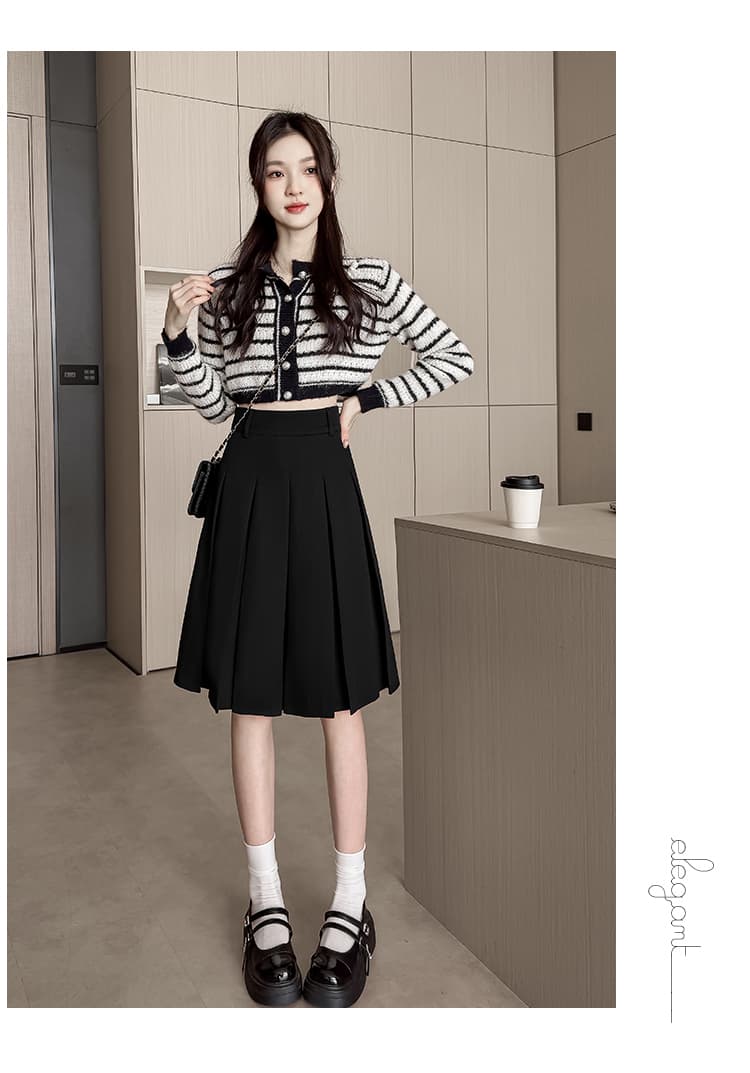실사 2026 년 봄 새로운 작은 키 다용도 몸매 가꾸기 슬림해 보이는 오른쪽 Pleat 반신 스커트 상세 이미지 31