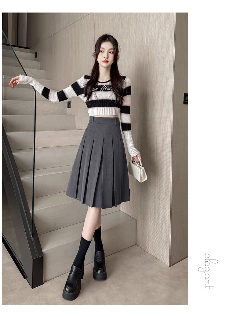 실사 2026 년 봄 새로운 작은 키 다용도 몸매 가꾸기 슬림해 보이는 오른쪽 Pleat 반신 스커트 상세 이미지 49