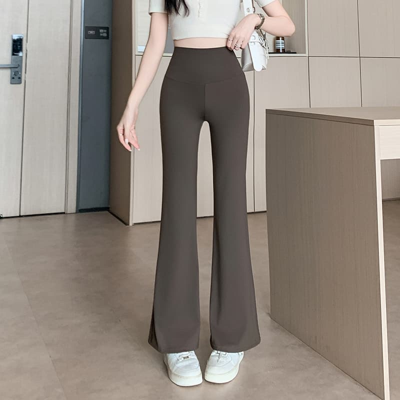 실사 2026 년 이른 가을 몸매 가꾸기 슬림해 보이는 리프트 엉덩이 나팔 바지 이미지 4
