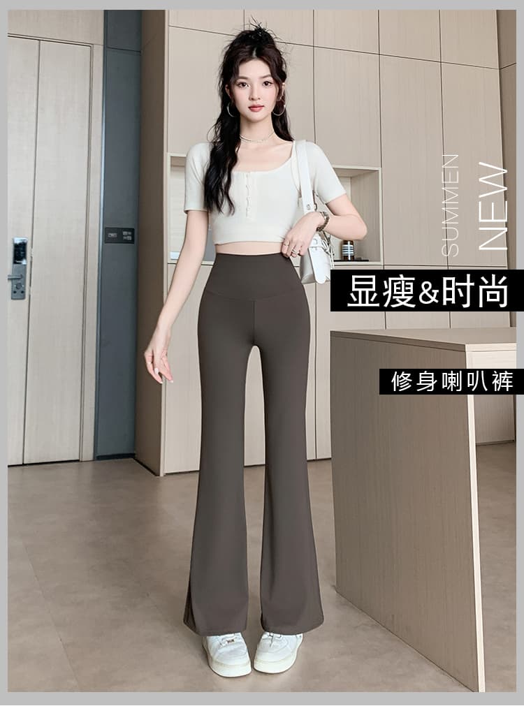 실사 2026 년 이른 가을 몸매 가꾸기 슬림해 보이는 리프트 엉덩이 나팔 바지 상세 이미지 1