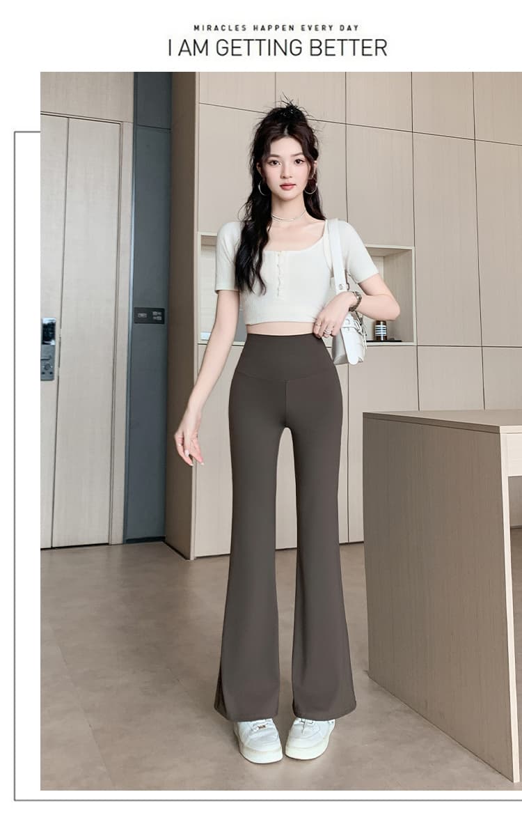 실사 2026 년 이른 가을 몸매 가꾸기 슬림해 보이는 리프트 엉덩이 나팔 바지 상세 이미지 12