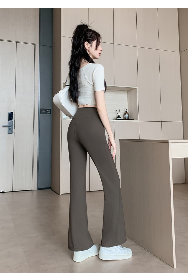 실사 2026 년 이른 가을 몸매 가꾸기 슬림해 보이는 리프트 엉덩이 나팔 바지 상세 이미지 13