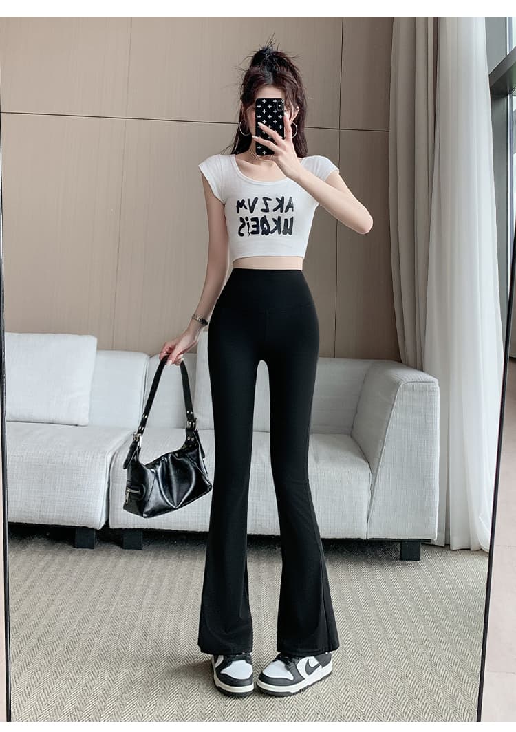 실사 2026 년 이른 가을 몸매 가꾸기 슬림해 보이는 리프트 엉덩이 나팔 바지 상세 이미지 16