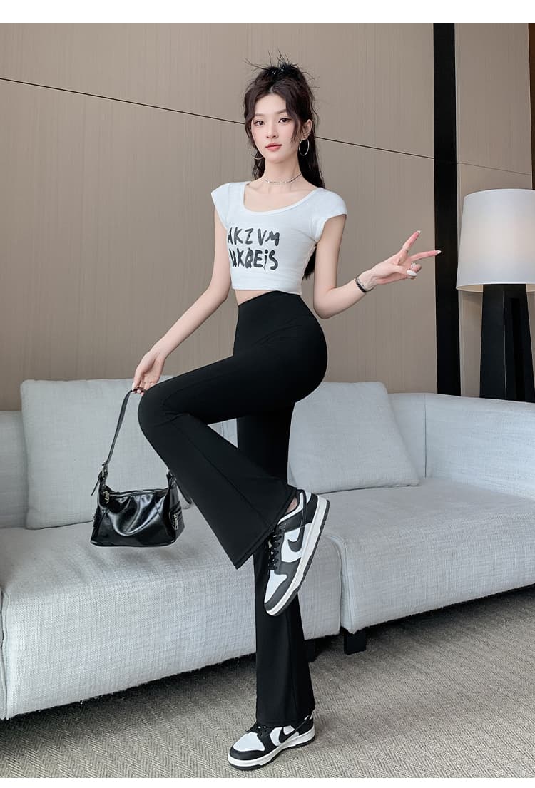 실사 2026 년 이른 가을 몸매 가꾸기 슬림해 보이는 리프트 엉덩이 나팔 바지 상세 이미지 22
