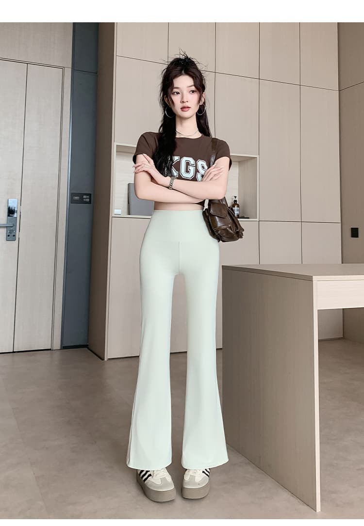 실사 2026 년 이른 가을 몸매 가꾸기 슬림해 보이는 리프트 엉덩이 나팔 바지 상세 이미지 26
