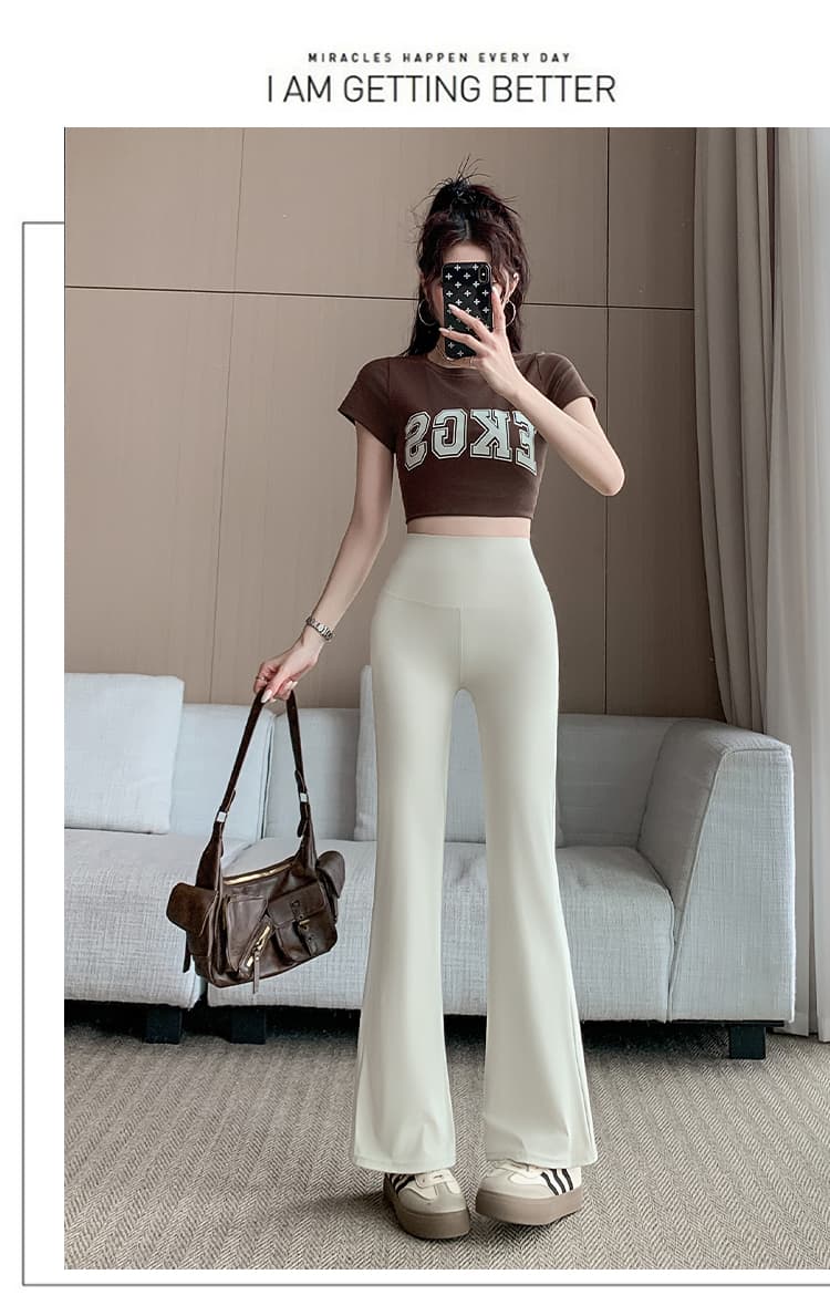 실사 2026 년 이른 가을 몸매 가꾸기 슬림해 보이는 리프트 엉덩이 나팔 바지 상세 이미지 30