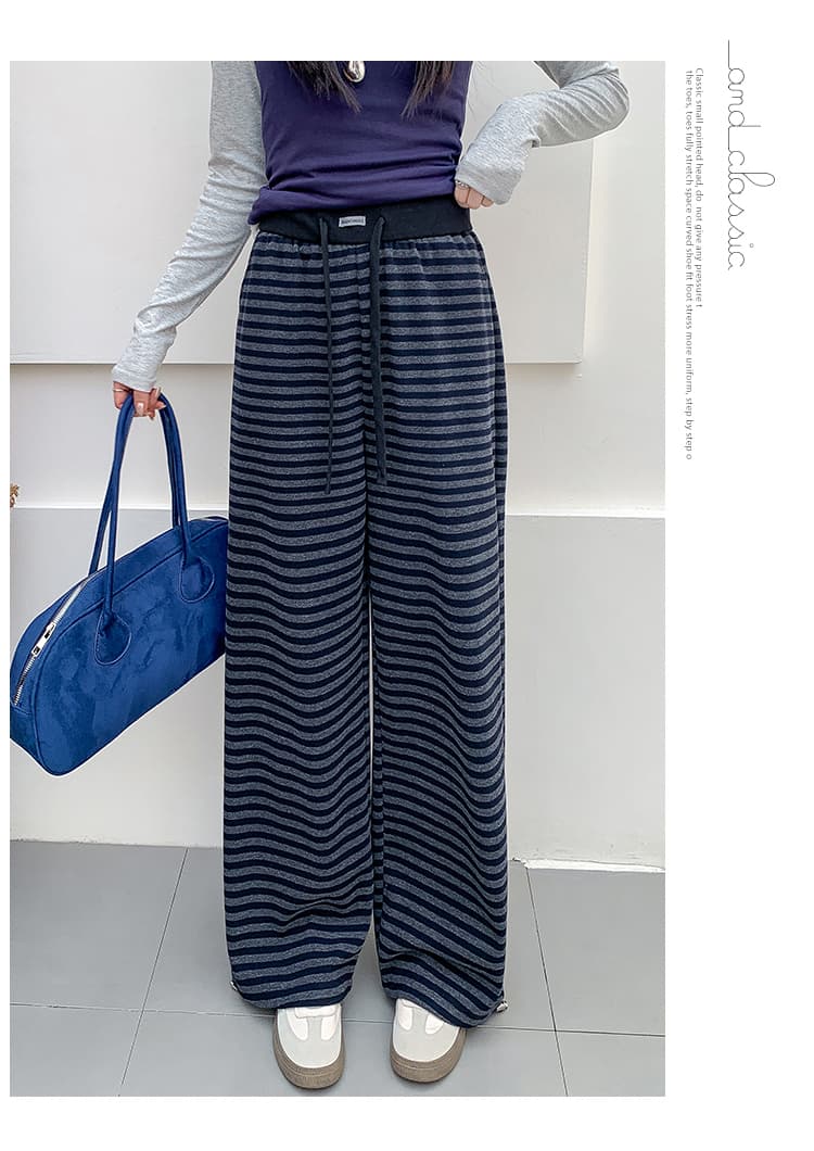 실사 스트라이프 작은 키 가을과 겨울 캐주얼 좁은 에디션 조거 스트레이트 팬츠 2026 년 새로운 상세 이미지 36