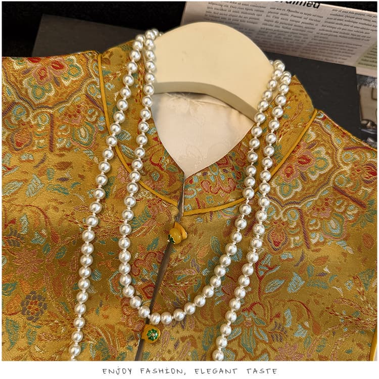 실크 송 브로케이드 새로운 중식 국풍 조끼 여자 2026 가을 새로운 중식 어깨 재킷 양면 더블 착용 상세 이미지 11