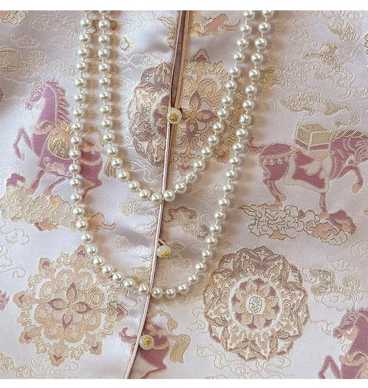 새로운 중식 자카드 스탠드 칼라 민소매 조끼 신년 즉시 풍부한 양면 착용 국풍 베스트 상세 이미지 17