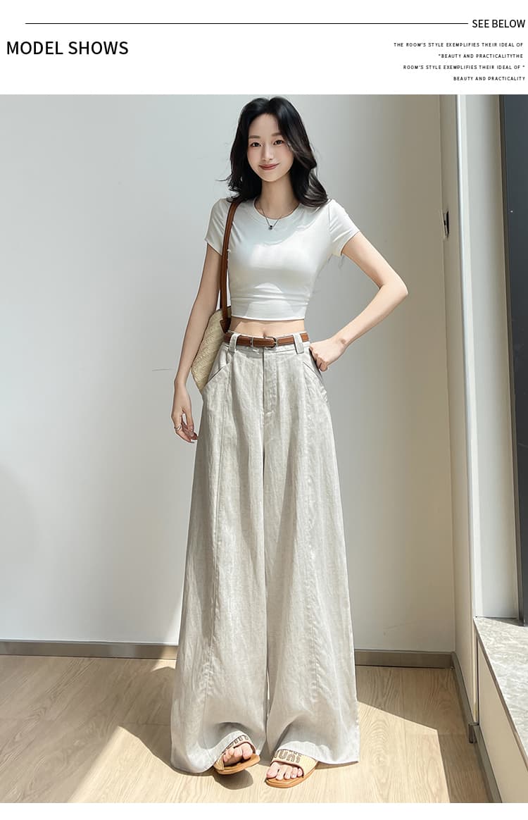 실사 라이 경기 서울 아마 와이드 레깅스 바지 2026 여름 얇은 스타일 정장 스트레이트 팬츠 도루 센스 오래된 돈 바람 캐주얼 바지 상세 이미지 35