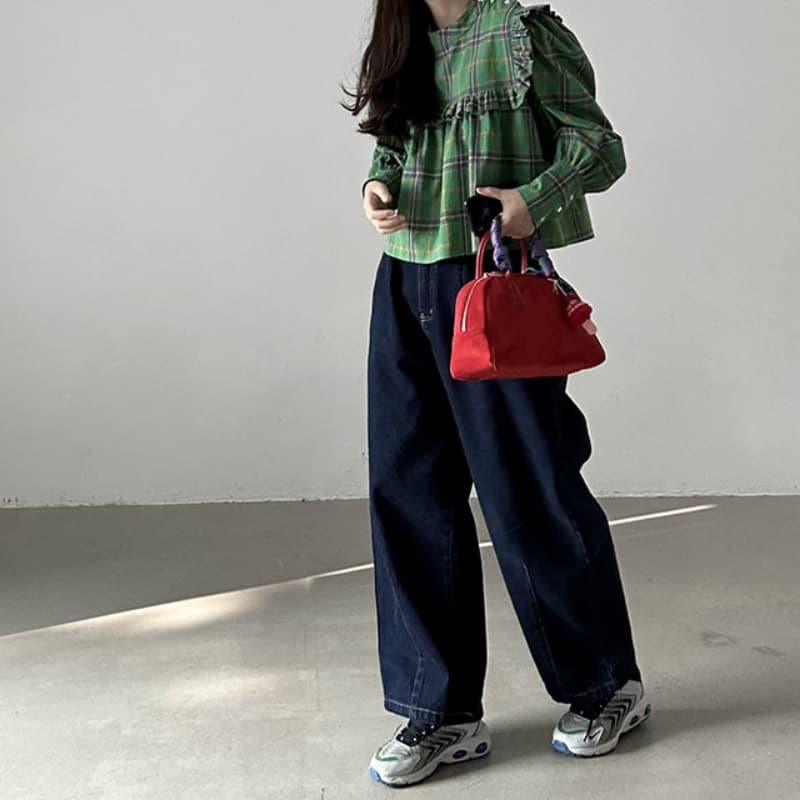 가을 의상 새로운 한국 chic 레트로 프릴 디자인 체크무늬 캐주얼 루즈핏 긴팔 인형 셔츠 셔츠 맨위 상세 이미지 26