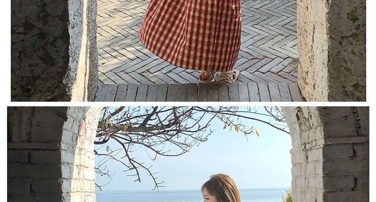 여름 드레스 빅 사이즈 여성 의류 한국 스타일 미니멀리즘 바람 체크무늬 중간 길이 슬림해 보이는 조끼 원피스 m 4xl 200 kg 상세 이미지 27