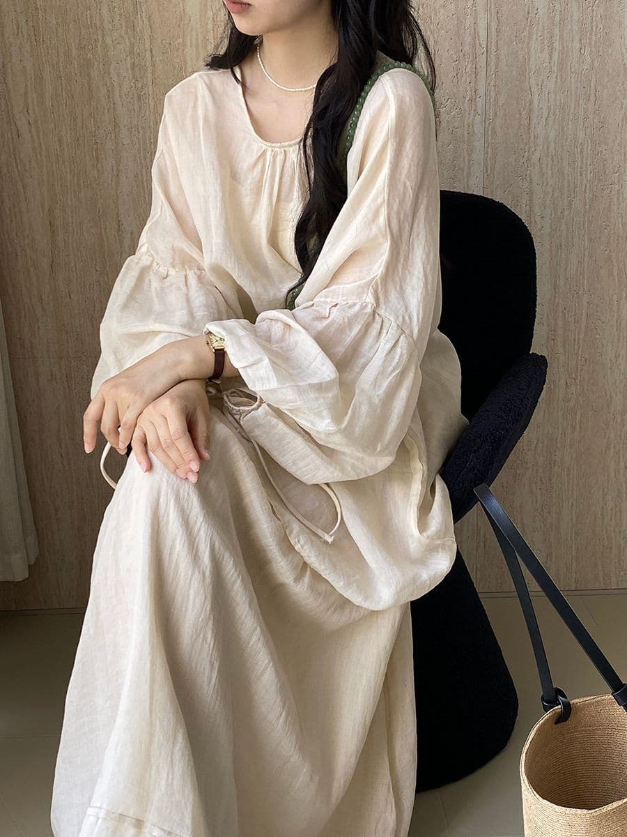 2026 빅 사이즈 여성 의류 프랑스식 패션 바람 라미 벌룬 소매 셔츠 느긋한 맨위 태양 보호 셔츠 상세 이미지 5