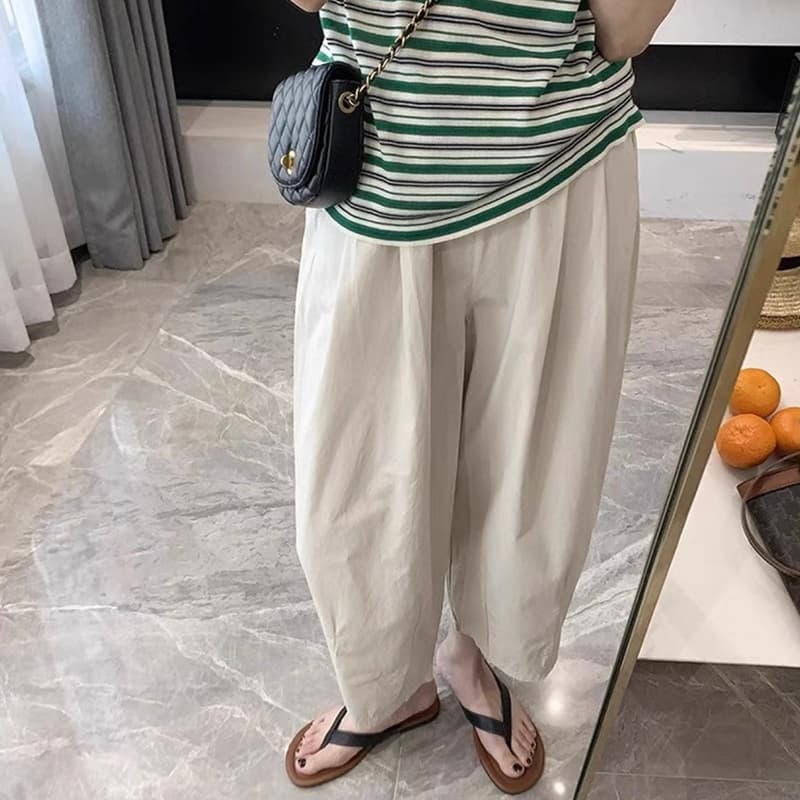 여름 드레스 새로운 일본식 워크웨어 캐주얼 바지 와이드 레그 팬츠 문예 느긋한 바람 느슨함 센스 바지 루즈핏 캐주얼 바지 이미지 4