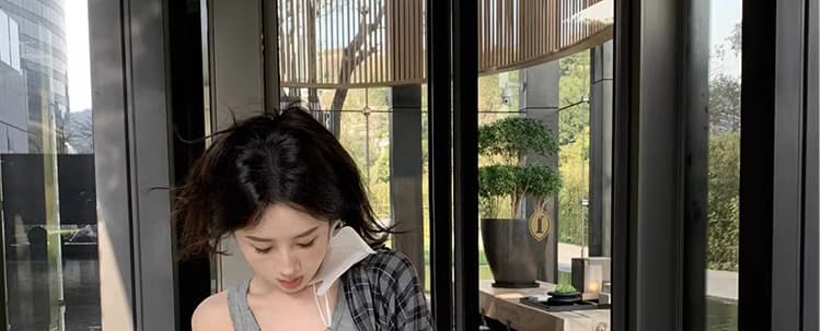 여름 드레스 새로운 빅 사이즈 여성 의류 품격 조끼 원피스 체크무늬 셔츠 세트 m-4xl200 근 상세 이미지 44