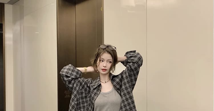 여름 드레스 새로운 빅 사이즈 여성 의류 품격 조끼 원피스 체크무늬 셔츠 세트 m-4xl200 근 상세 이미지 97
