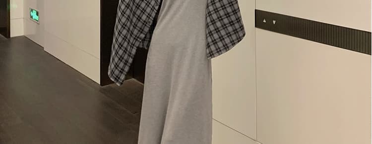 여름 드레스 새로운 빅 사이즈 여성 의류 품격 조끼 원피스 체크무늬 셔츠 세트 m-4xl200 근 상세 이미지 98