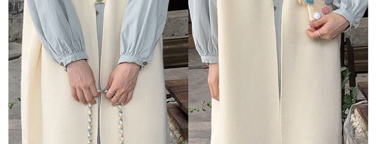 봄 드레스 한국 스타일 빅 사이즈 여성 의류 느긋한 바람 술 조끼 스커트 플리츠 레이스 업 셔츠 투피스 세트 상세 이미지 12