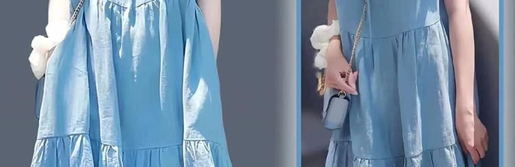 여름 드레스 새로운 한국 스타일 패션 루즈핏 민소매 레이스업 품격 민소매 얇은 스타일 빅 사이즈 드레스 m-4xl200 근 상세 이미지 23