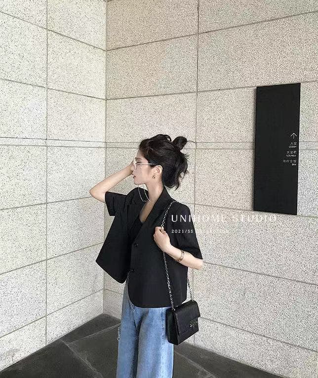 여름 드레스 새로운 빅 사이즈 여성 의류 작은 양복 쇼트 스타일 재킷 작은 키 디자인 센스 정장 맨위 m 4xl 200 kg 상세 이미지 24