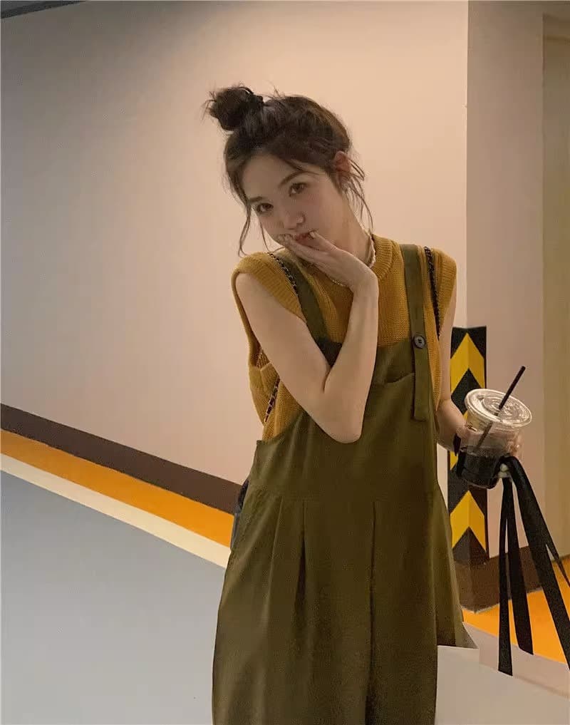 여름 드레스 빅 사이즈 여성 의류 동대문 슬림해 보이는 연령 감소 다용도 달콤함 품격 멜빵 바지 m-5xl200 근 상세 이미지 7